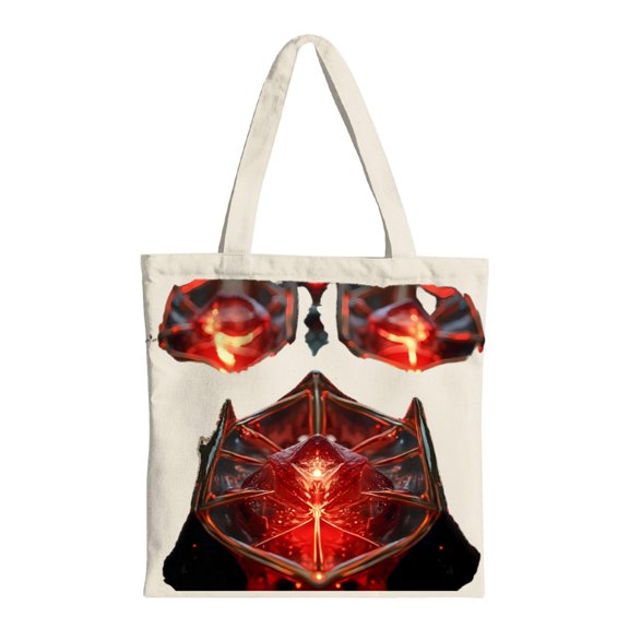 Stylish Canvas Tote Bag with Red Glowing Geometric Star Pattern - Perfect for Parties Travel & Shopping - Reusable & Multifunctional