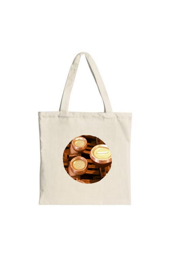 Stylish Canvas Tote Bag with Rustic Wooden Slat Background and Triangular Metallic Design - Perfect for Shopping Travel and Parties