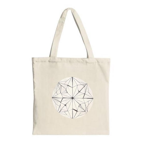 Stylish Canvas Tote Bag with Star - Like Geometric Triangle Design Perfect for Shopping Travel and Parties - Reusable & Multifunctional
