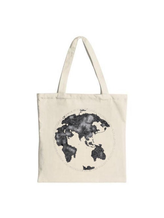 Stylish Canvas Tote Bag with Starry Night World Map Design Perfect for Shopping Travel and Parties - Reusable & Multifunctional