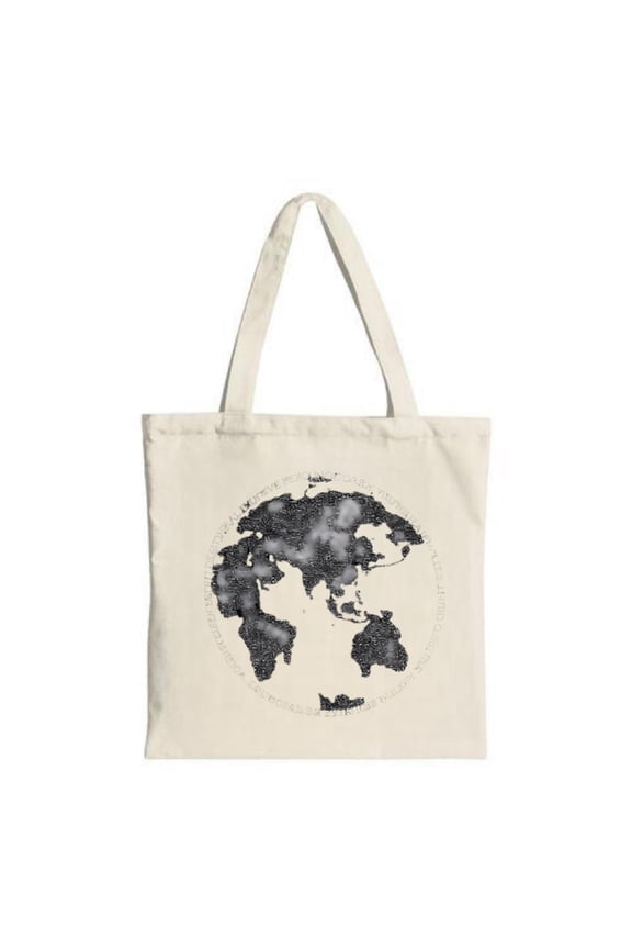 Stylish Canvas Tote Bag with Starry Night World Map Design Perfect for Shopping Travel and Parties - Reusable & Multifunctional