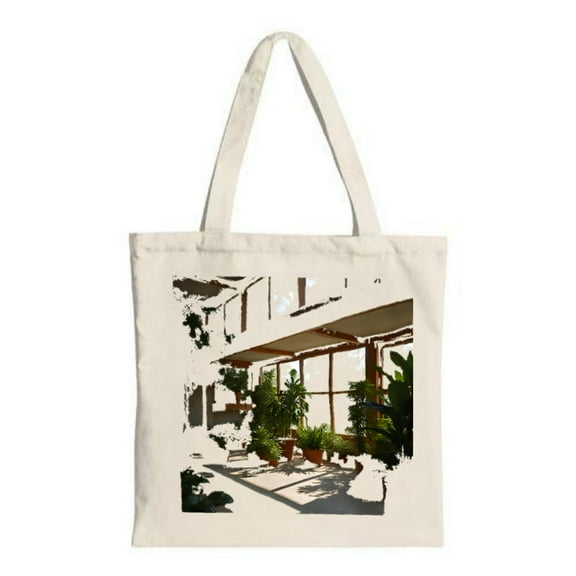 Stylish Canvas Tote Bag with Sunlit Indoor Space Design Perfect for Shopping Travel and Parties - Eco-Friendly & Reusable