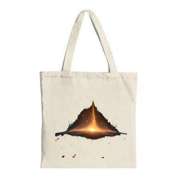 Stylish Canvas Tote Bag with Triangular Opening & Glowing Design Perfect for Shopping Travel and Parties