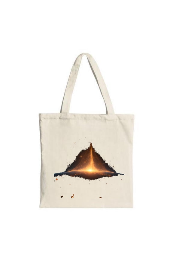 Stylish Canvas Tote Bag with Triangular Opening & Glowing Design Perfect for Shopping Travel and Parties