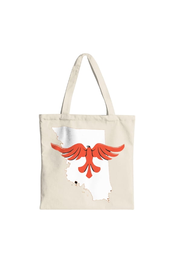 Stylish Canvas Tote Bag with USA Map Outline & Red Bird Design - Perfect for Shopping Travel & Parties - Reusable & Multifunctional