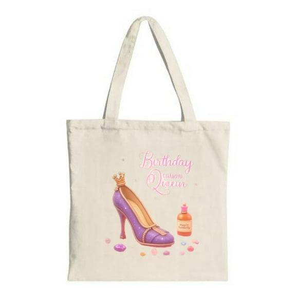 Stylish Canvas Tote Bag with Vibrant Orange and Pink Splash Design - Perfect for Shopping Travel and Parties