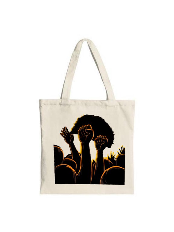 Solidarity Fists Canvas Tote Bag - Vibrant Orange Design Multifunctional Reusable Shopping Bag for Parties Travel & Everyday Use