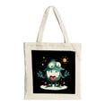 thumbnail image 1 of Stylish Canvas Tote Bag with Vibrant Orange and Pink Splash Design - Perfect for Shopping Travel and Parties, 1 of 4
