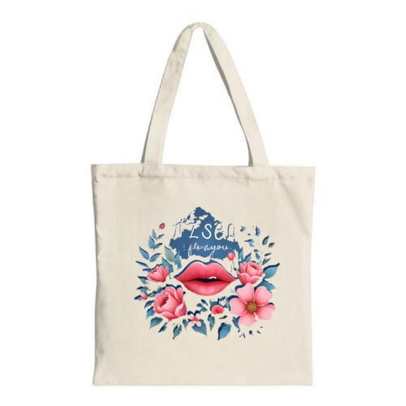 Stylish Cream Tote Bag with Floral Design Perfect for Shopping Travel & Parties - Multifunctional Canvas Bag