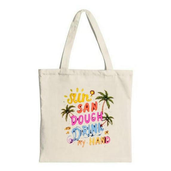 Stylish Canvas Tote Bag with Vibrant Orange and Pink Splash Design - Perfect for Shopping Travel and Parties