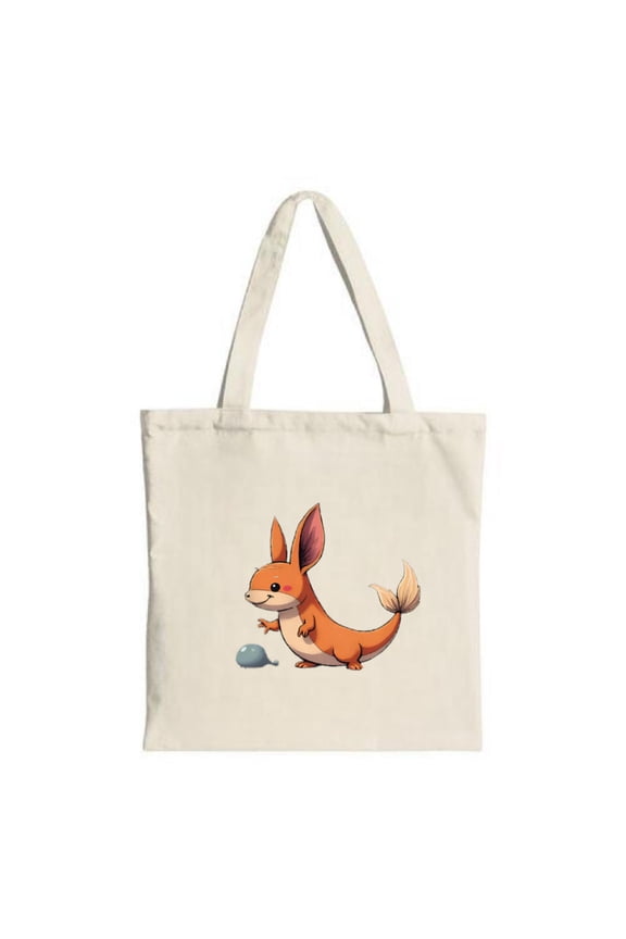 Cute Cartoon Rabbit - Tail Creature Tote Bag - Multifunctional Canvas Bag for Shopping Travel & Parties Fun Fish Design