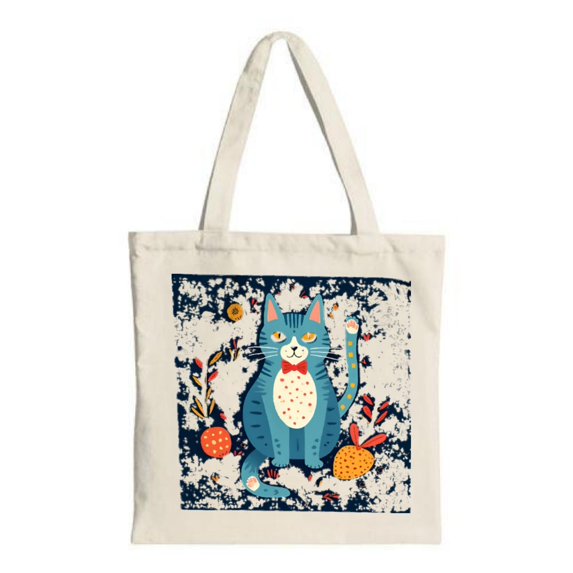 Stylish Canvas Tote Bag with Vibrant Orange and Pink Splash Design - Perfect for Shopping Travel and Parties