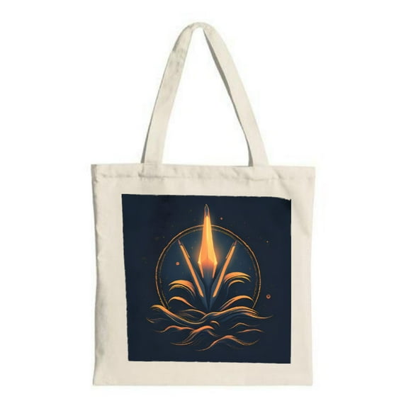 Stylish Canvas Tote Bag with Vibrant Orange and Pink Splash Design - Perfect for Shopping Travel and Parties