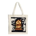 thumbnail image 1 of Stylish Canvas Tote Bag with Vibrant Orange and Pink Splash Design - Perfect for Shopping Travel and Parties, 1 of 4