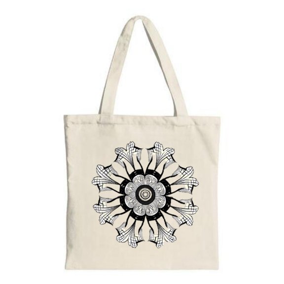 Stylish Canvas Tote Bag with Vibrant Orange and Pink Splash Design - Perfect for Shopping Travel and Parties