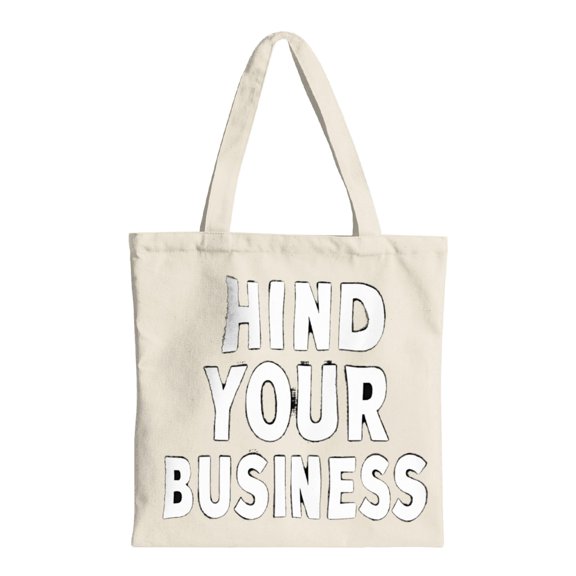 Stylish Canvas Tote Bag with ' YOUR BUSINESS ' in Bold White Letters - Perfect Reusable Shopping Bag for Parties Travel and Everyday Use