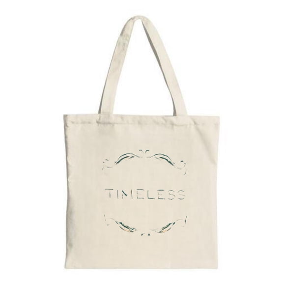 Stylish Canvas Tote Bag with in elegant font adorned with intricate symmetrical patterns perfect for shopping travel and parties