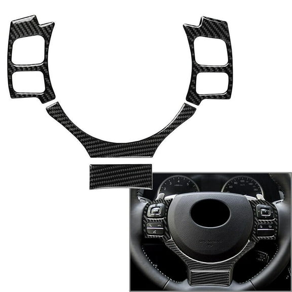 Stylish Carbon Fiber Steering Wheel Cover Trim For Lexus Is250 Nx200 200T 300H 4Pcs Fitment For 2014 2017 Models