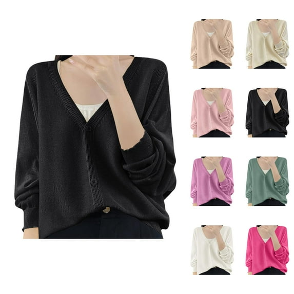 Stylish Cardigan Lightweight Open Front Long Sleeve Outer Layer For Everyday Wear Cardigan Sweaters for Women