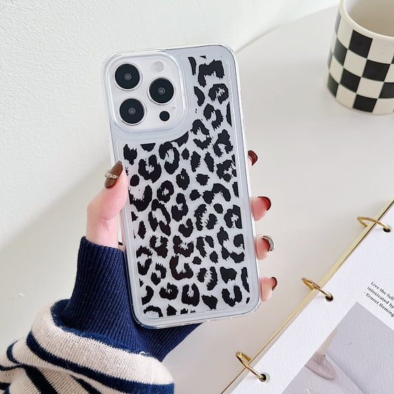 Stylish Case for Apple iPhone 16 Pro, Slim Fit Soft TPU Bumper Rugged Shockproof Anti-Scratch Luxury Anti-Slip Phone Case Cover for iPhone 16 Pro, Leopard Print