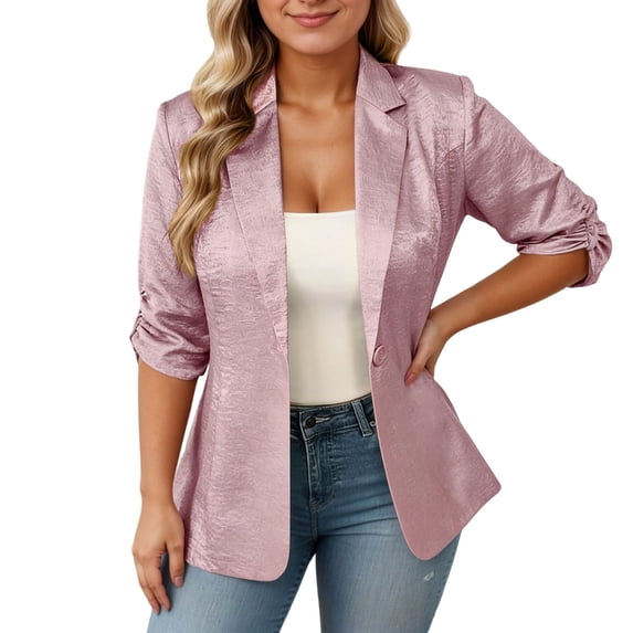 Stylish Casual Solid Color Jacket For Work Business Attire And Daily Outfits