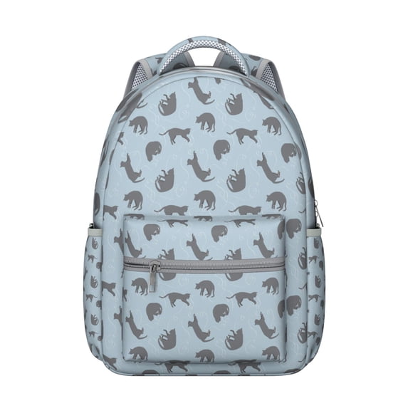 "Stylish Cat Design Backpack - Wonderful Gift for Women, Waterproof School Bookbag for Teens & College, Spacious Laptop Bag with Floral Print"