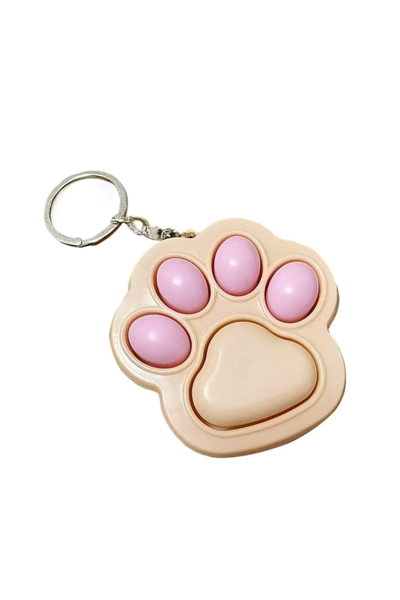 Stylish Cat Paw Keychain Soft Press Toy for Adults Students Anxiety Relief Sturdy Plastic Keyring Gift