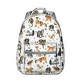 thumbnail image 1 of Stylish Cat Print Backpack for Women & Girls - Waterproof School Bag for College & Travel - Roomy Laptop Backpack with Organizer Pockets - Trendy Floral Cat Theme, 1 of 6