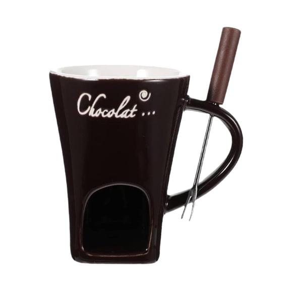 Stylish Ceramic Fondue Set Includes A Coffee Cup with A Heating Function,Perfect for Melting Or Brewing Coffee. Its Elegant Design Makes It Ideal for Parties and Gatherings