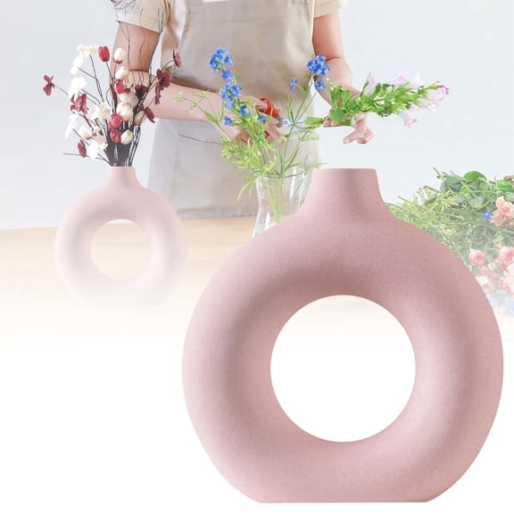 Ceramic Hydroponic Vase Transparent Flower Arrangement Modern Desktop Ornament Lightweight Decorative Set for Home