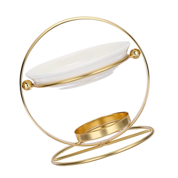 Stylish Ceramics Melt Burners Essential Oil Warmer and Metal Tealight Stand for Living Space and Bedroom Desk Ornament