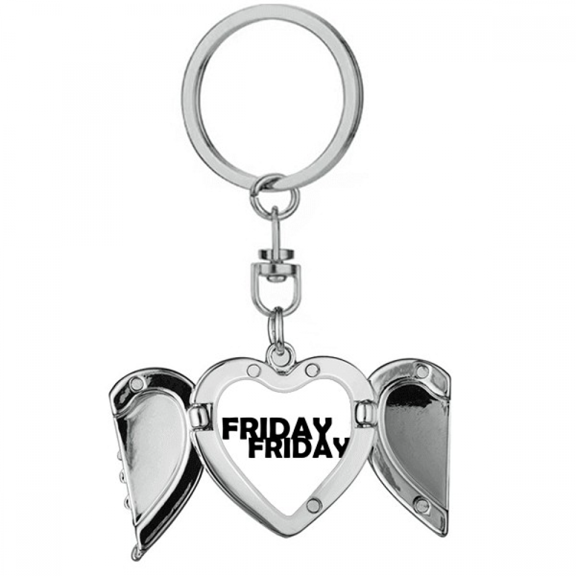 Stylish Characters Friday Heart Angel Wing Key Chain Holder
