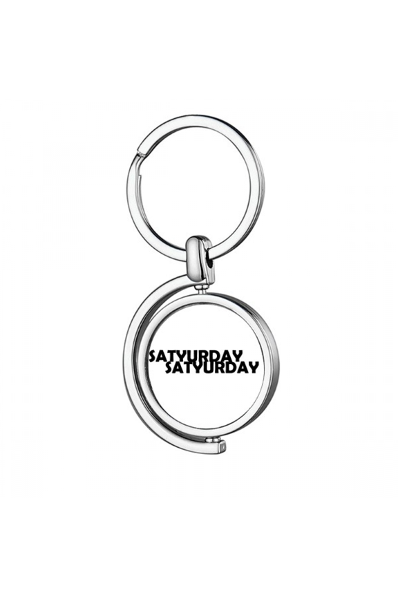 Stylish Characters Saturday Rotating Keychain Metal Keyring Holder