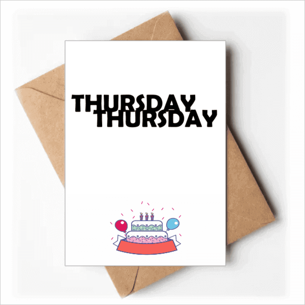 Stylish Characters Thursday Happy Birthday Greeting Cards Envelopes Blank