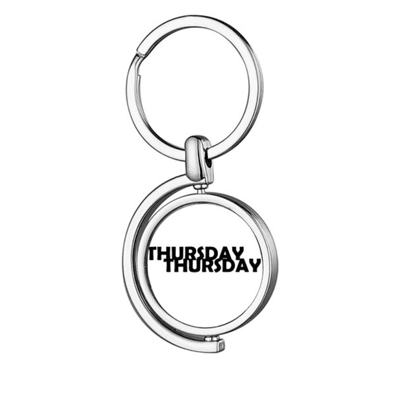 Stylish Characters Thursday Rotating Keychain Metal Keyring Holder