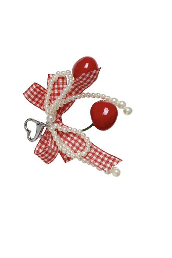 Stylish Cherry Bowknot Keychain Fabric Fashion Jewelry Gift For Women