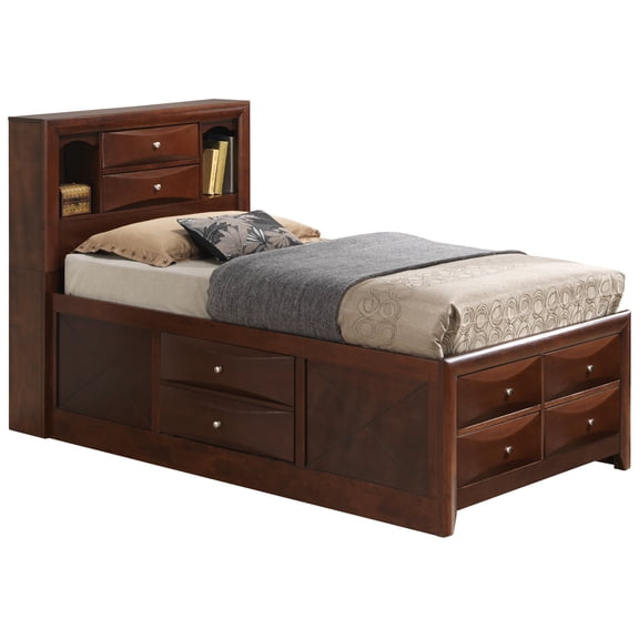 Stylish Cherry Twin Storage Bed With Space Saving Design - 49"h X 43"w 87"d, Adds Bedroom Efficiency Wood And Structure 49"h, 43"w, Improves Quality