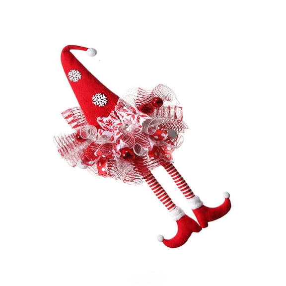 Christmas Decoration Wreath Wall Door Hanging Pendant Long Legged Elves Tree Ornament Decor New Year Party Supplies