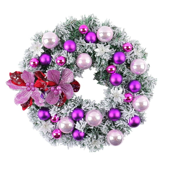 Stylish Christmas Wreath With Bowknot Holiday Charm Christmas Wreath with Baubles and Bowknot for Seasonal Decoration
