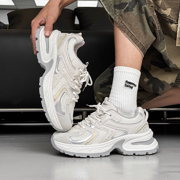 Stylish Chunky Sneakers with a Thick Sole, Perfect for Spring. These Trendy And Versatile Shoes Are Popular Among Internet Celebrities And Ideal for Casual Sports Activities