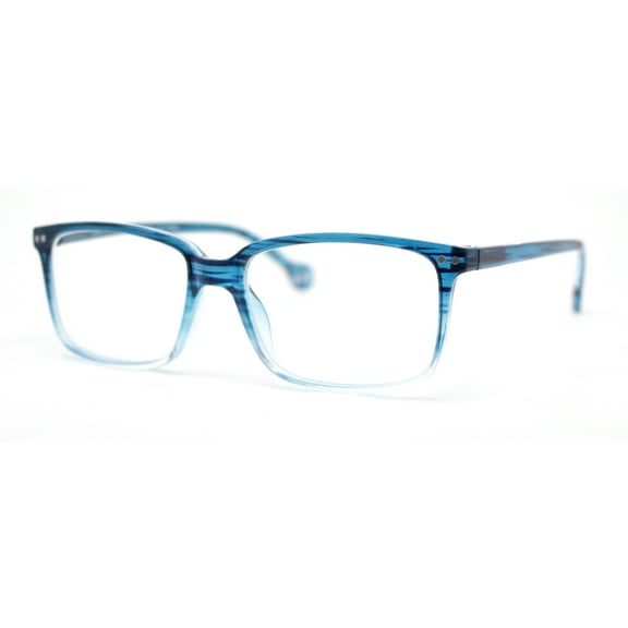 Stylish Classic Thin Plastic Rectangular Horn Rim Reading Glasses Blue +1.00