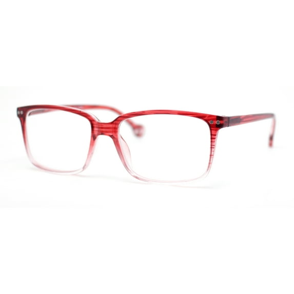 Stylish Classic Thin Plastic Rectangular Horn Rim Reading Glasses Red +3.50