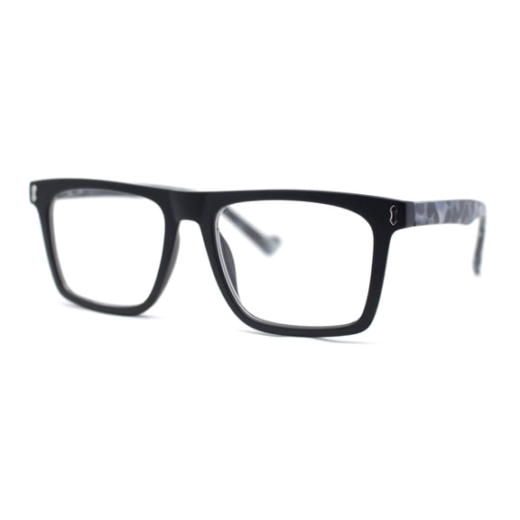 Stylish Classy Squared Rectangle Horn Rim Plastic Fashion Reading Glasses Black Slate Tortoise +2.00