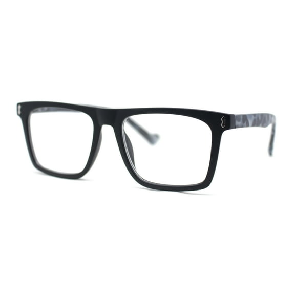 Stylish Classy Squared Rectangle Horn Rim Plastic Fashion Reading Glasses Black Slate Tortoise +3.00