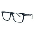 thumbnail image 1 of Stylish Classy Squared Rectangle Horn Rim Plastic Fashion Reading Glasses Navy Slate Tortoise +1.00, 1 of 4