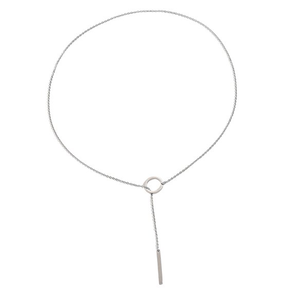 Elegant Circlet Link Necklace Adjustable Length Stainless Steel Neck Jewelry Trendy Women's Neckwear