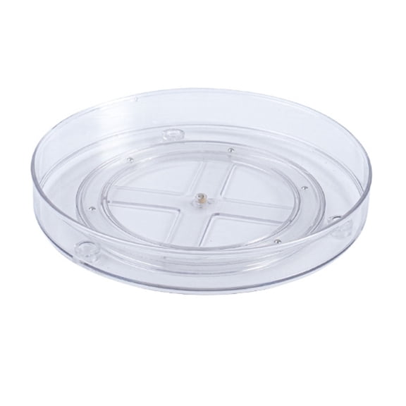 Stylish Clear Plastic Lazy Susan Turntable Organizer, Bpa Free Rotating Design for Easy Access in Kitchen, Bedroom, Office Home Organization (12-Inch)