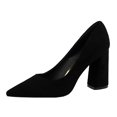 thumbnail image 1 of Xiaoxatg Stylish Closed Toe Heels for Women - Comfortable Round Toe Block Shoes for All-Day Wear 7.5 Black, 1 of 5