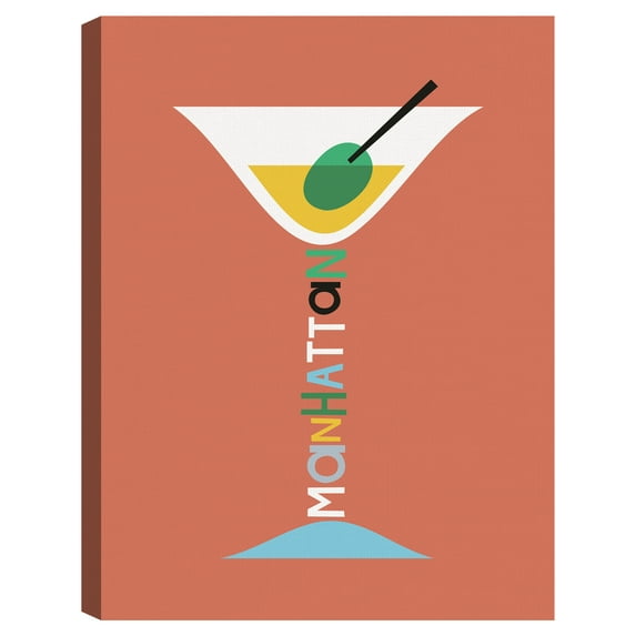Stylish Cocktail Manhattan by Sophie Ledesma Canvas Art Print