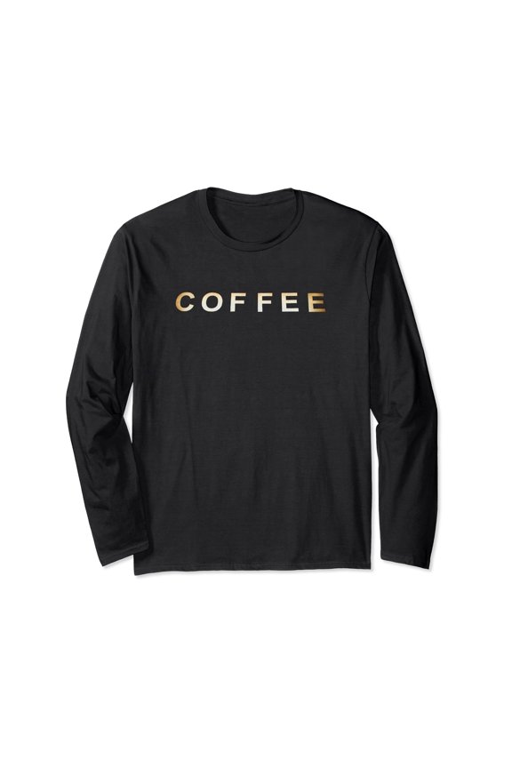 Stylish Coffee Sign Long Sleeve T-Shirt for Cafe Beverage Lovers and Java Enthusiasts